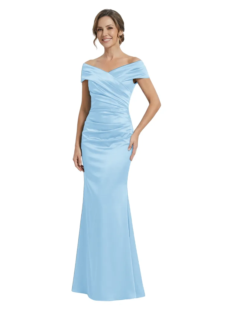 Elegant Off Shoulder Ruched Mermaid Mother Of The Bride Dresses sold by ChicSew product image thumbnail 4