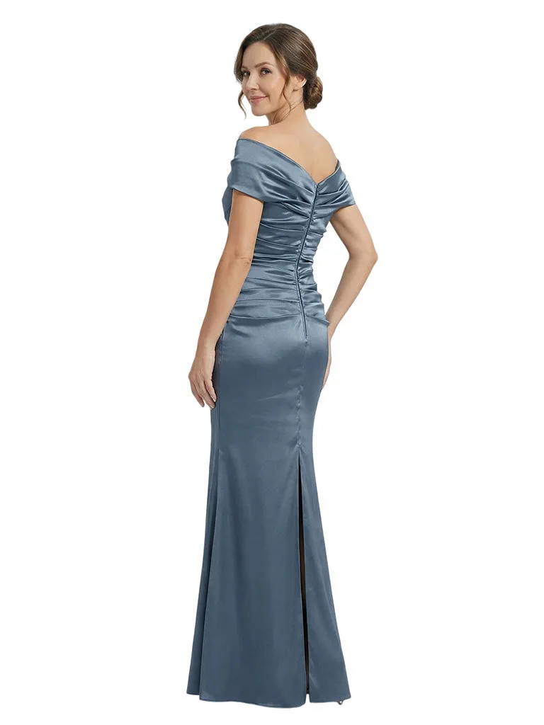 Elegant Off Shoulder Ruched Mermaid Mother Of The Bride Dresses sold by ChicSew product image thumbnail 2