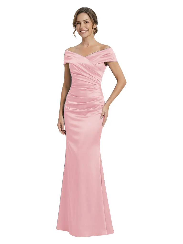 Elegant Off Shoulder Ruched Mermaid Mother Of The Bride Dresses sold by ChicSew product image thumbnail 5