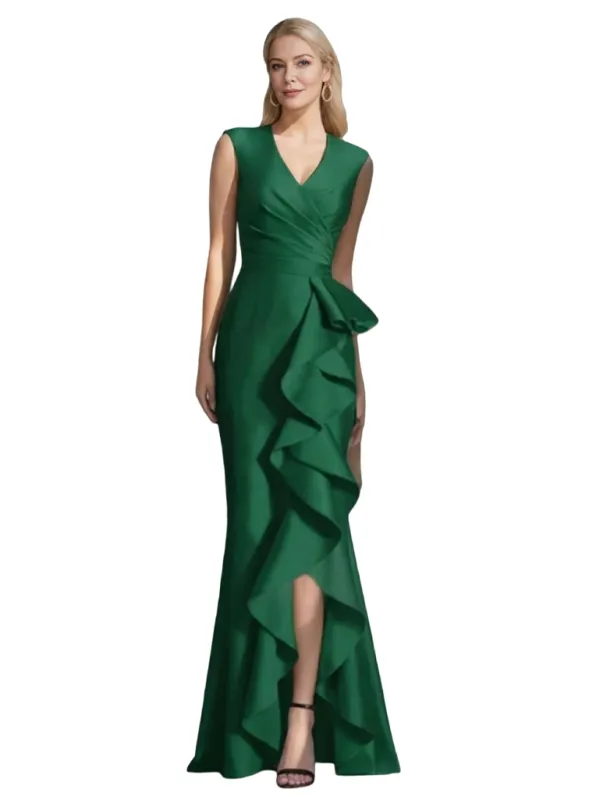 Elegant V-Neck Sleeveless Ruffle Side Slit Mermaid Mother Of The Bride Dresses sold by ChicSew