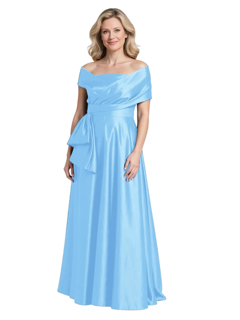 Elegant Cape Neckline Satin A-line Mother Of The Bride Dresses sold by ChicSew product image thumbnail 4