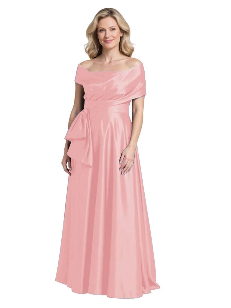 Elegant Cape Neckline Satin A-line Mother Of The Bride Dresses sold by ChicSew product image thumbnail 5