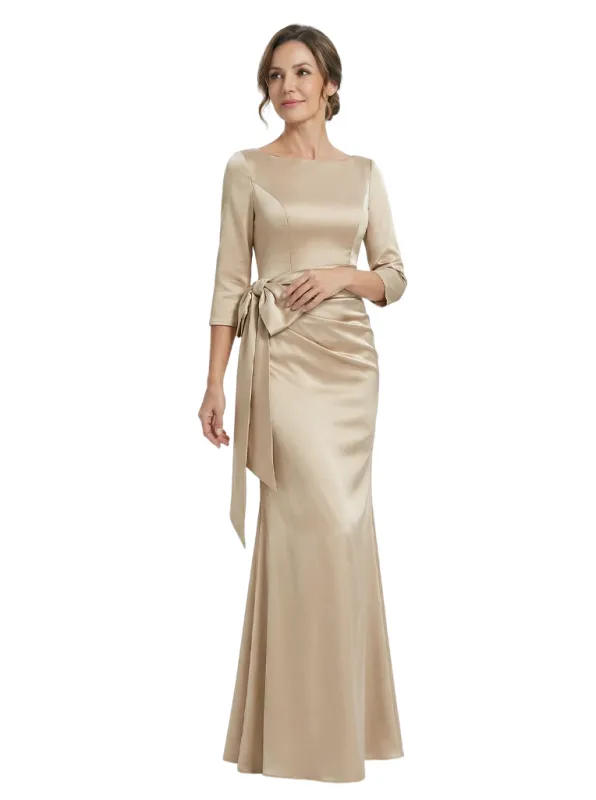 Elegant Long Sleeve Satin Floor-Length Mermaid Mother Of The Bride Dresses sold by ChicSew