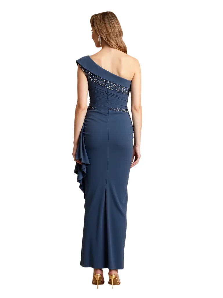 Sexy One Shoulder Side Slit Mermaid Jersey Long Formal Dresses For Women sold by ChicSew product image thumbnail 2