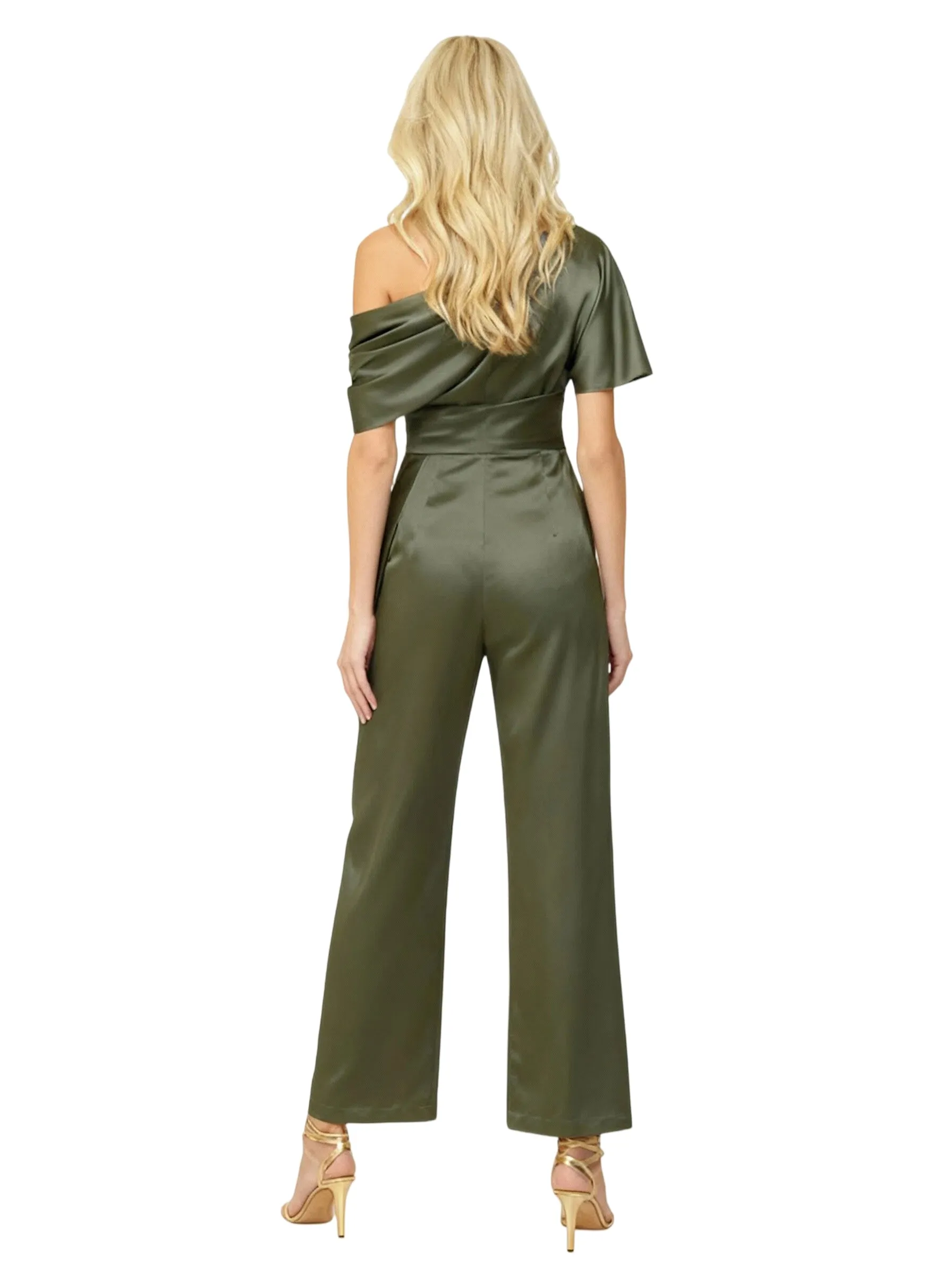 Elegant Asymmetric Straps Satin Pantsuit For Mother Of The Bride Overskirt sold by ChicSew product image thumbnail 4