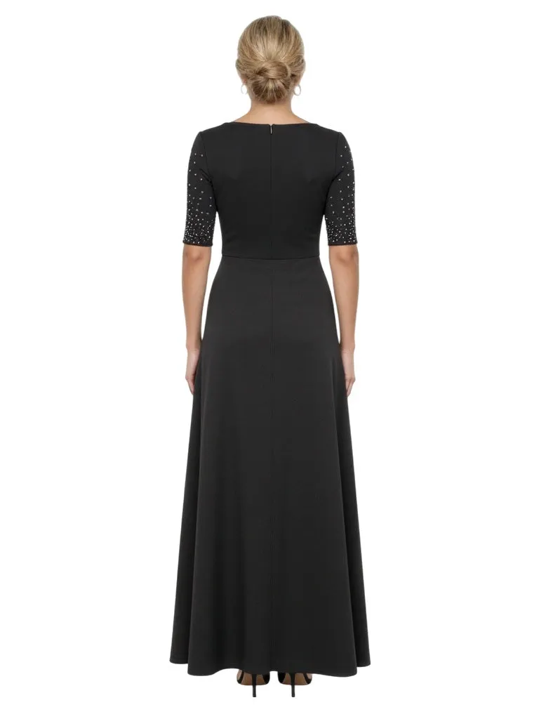 Elegant Half Sleeves Bow Knot Satin Pantsuit A-Line Mother Of The Bride Dresses Overskirt sold by ChicSew product image thumbnail 2