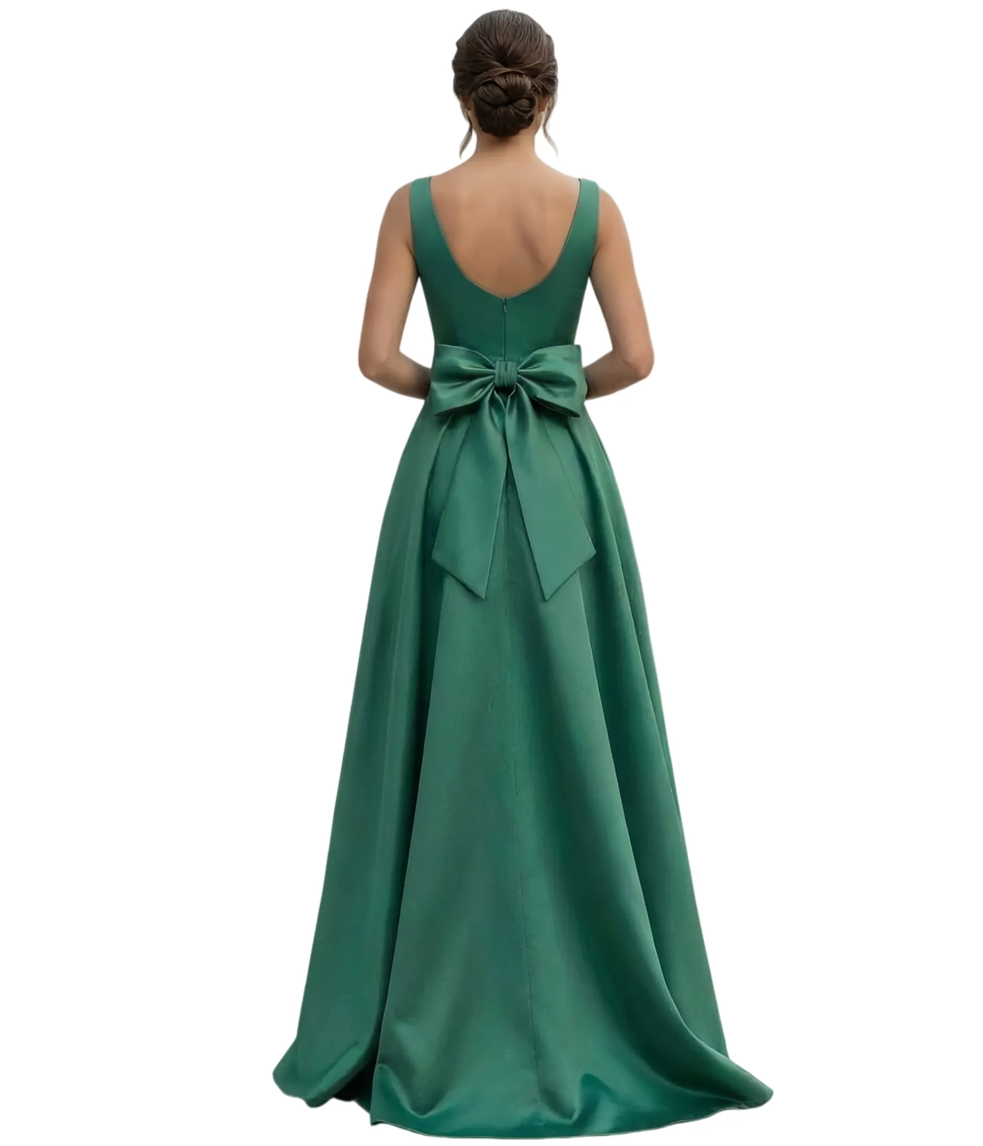 Elegant V-Neck Sleeveless Simple Satin A-Line Mother Of The Bride Dresses sold by ChicSew product image thumbnail 2
