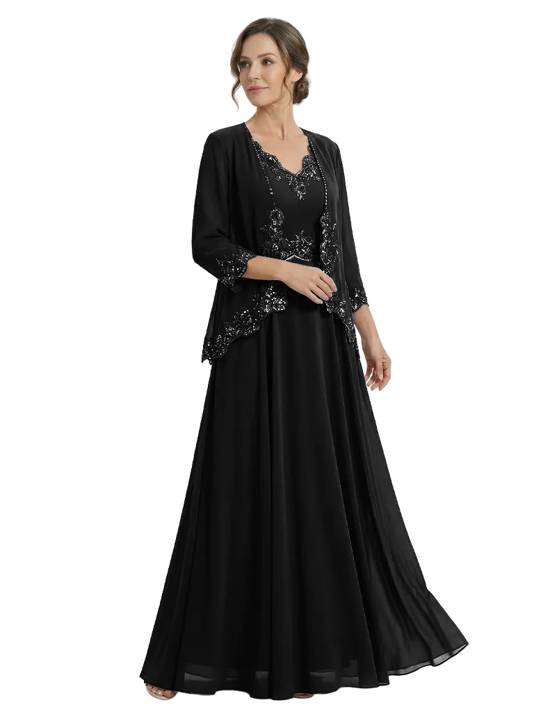 Elegant Lace Chiffon A-Line Mother of The Bride Dresses and Jacket sold by ChicSew product image thumbnail 5