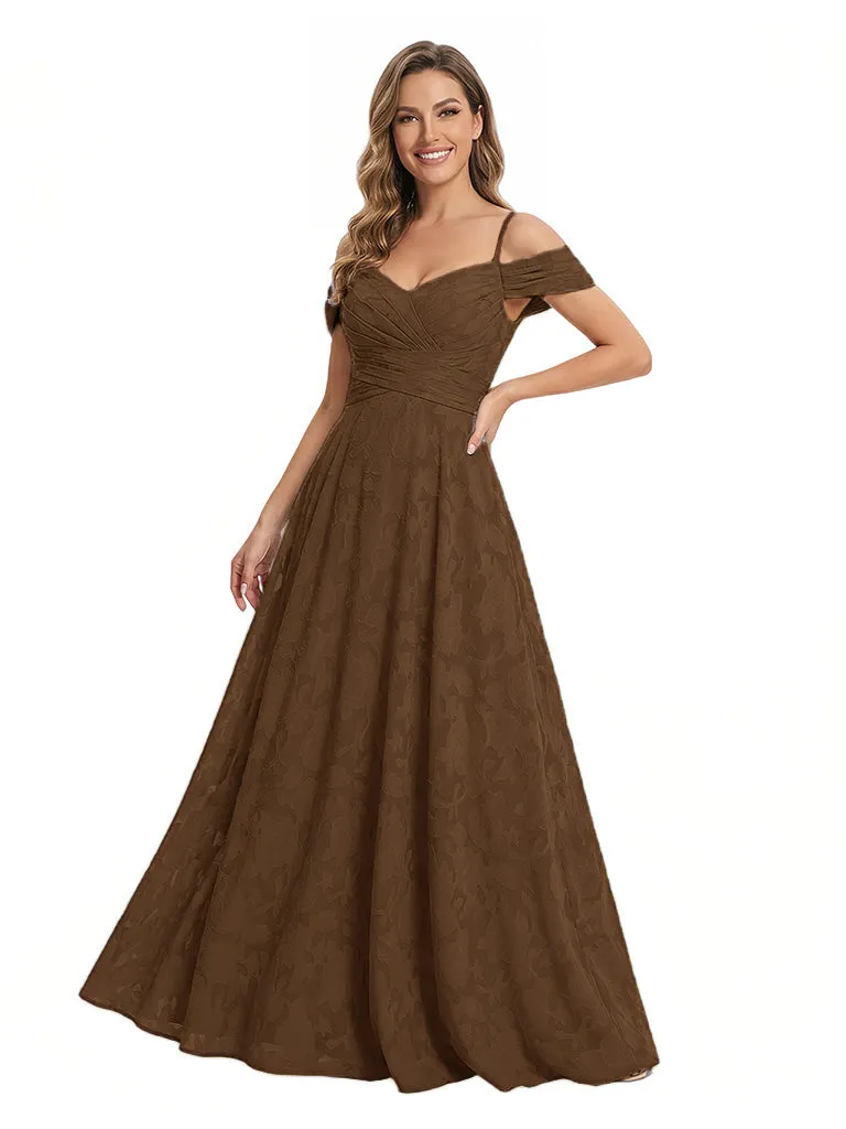 Elegant Cold Shoulder Floral Burnout Chiffon A-Line Formal Evening Dresses sold by ChicSew product image thumbnail 4