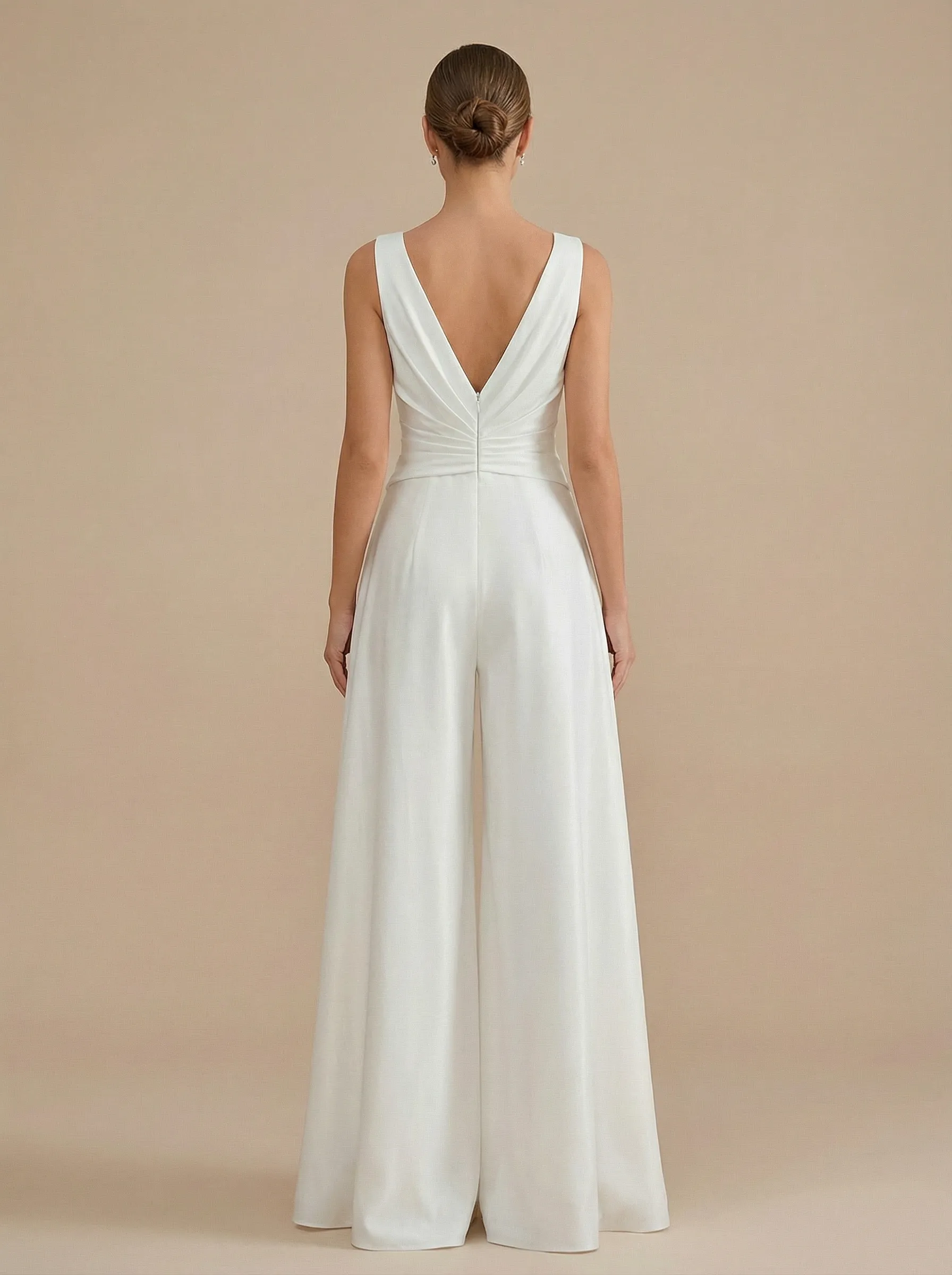 Jumpsuit V-neck Sleeveless Maxi Long Jumpsuit Wedding Dress sold by ChicSew product image thumbnail 2
