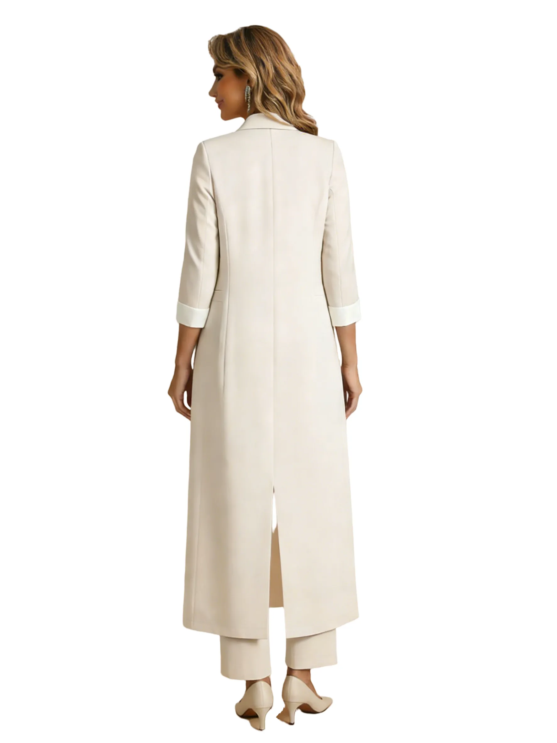 Elegant Jewel Crepe Applique Women's Pantsuits For Mother of The Bride and Jacket sold by ChicSew product image thumbnail 3