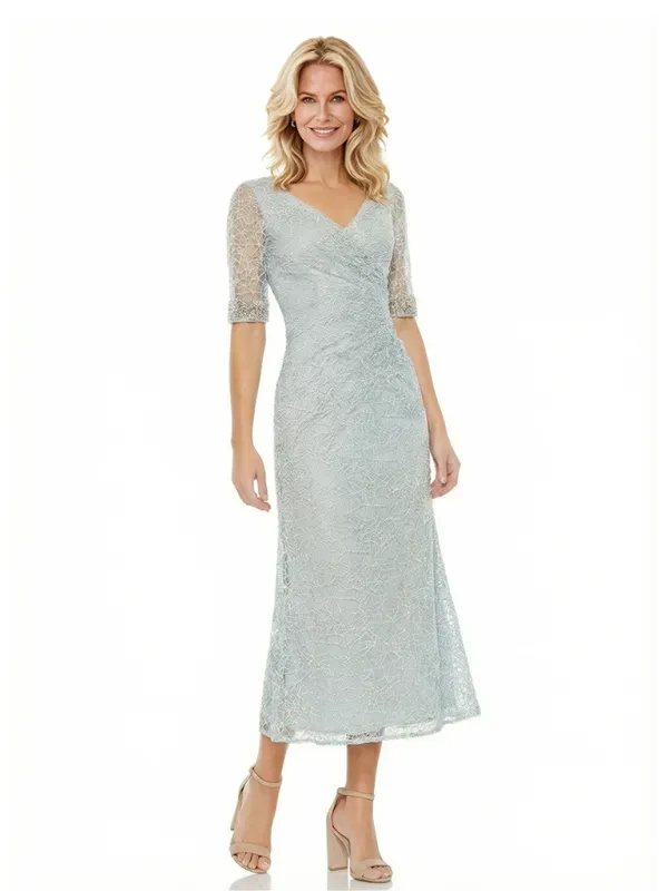 Sexy V-neck Half Sleeves Lace Chiffon Mermaid Mother of The Bride Dresses sold by ChicSew