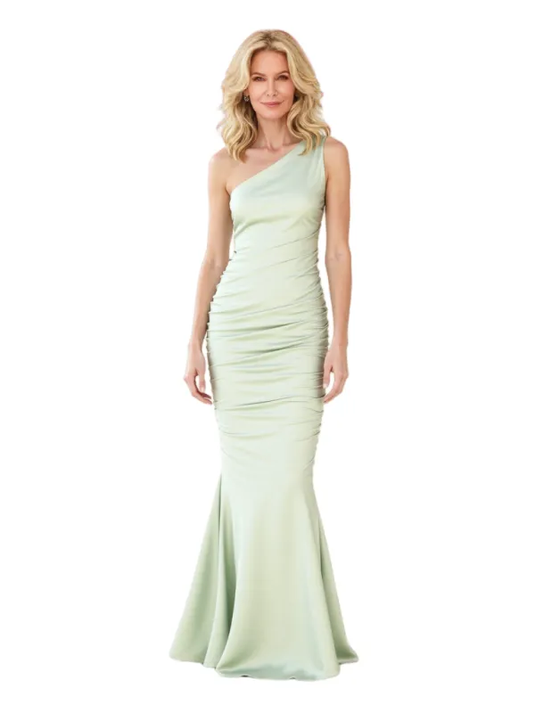 Elegant Soft Satin Sleeveless One Shoulder Mermaid Floor-Length Mother Of The Bride Dresses sold by ChicSew
