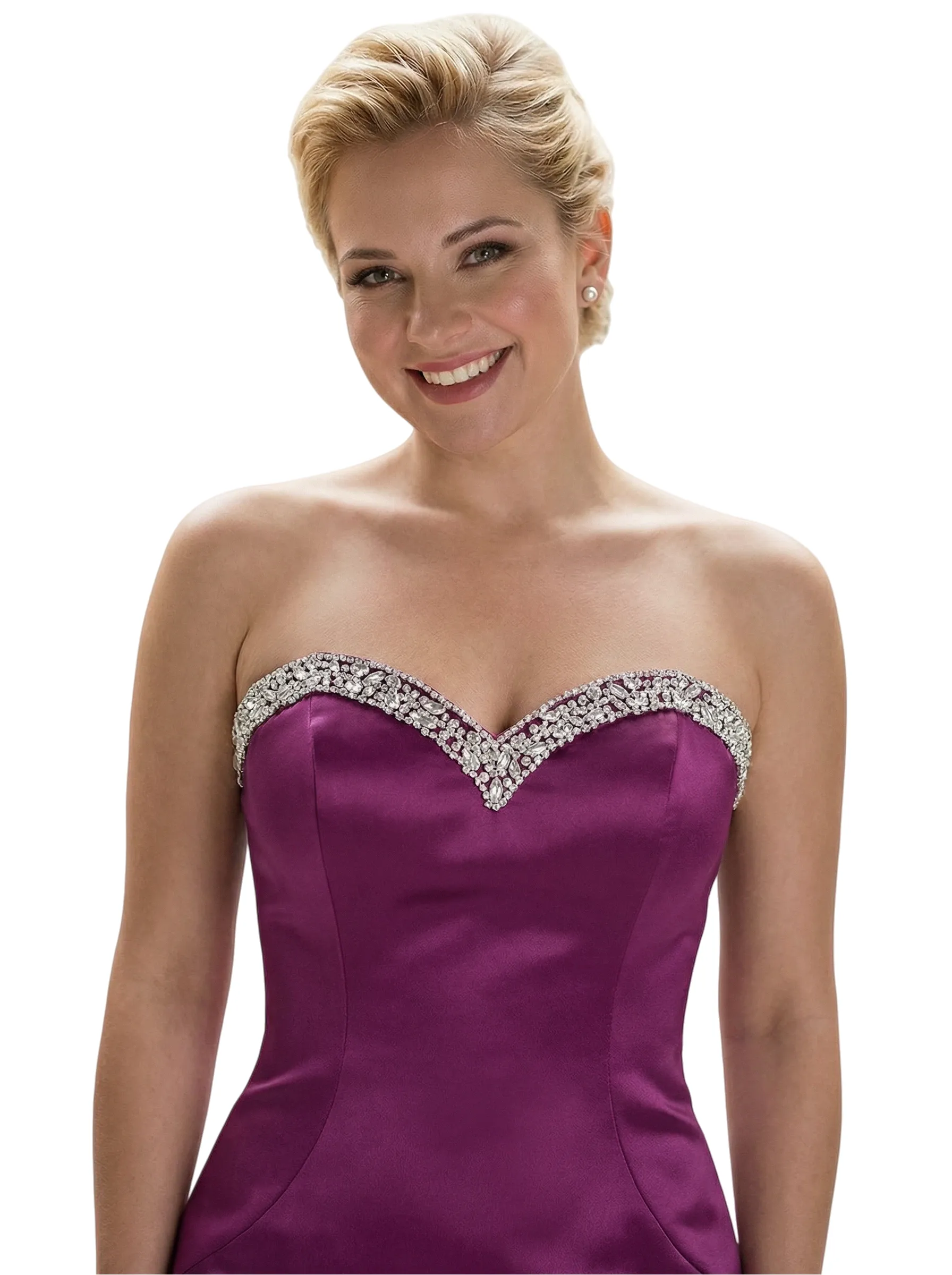 Stylish Strapless Sweetheart Satin Mother of The Bride Dress Floor-Length Mermaid Gown Beading Glamorous Wedding Formal Wear sold by ChicSew product image thumbnail 3