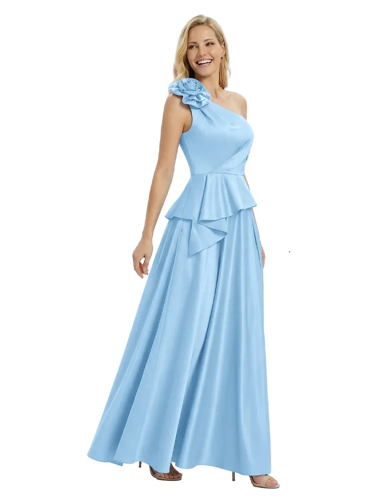 Morden One Shoulder Ruched Satin Floor-Length Mother of the Bride Dresses sold by ChicSew product image thumbnail 5