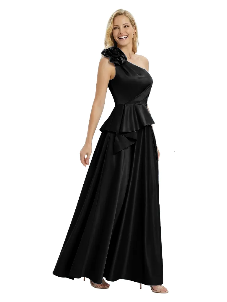 Morden One Shoulder Ruched Satin Floor-Length Mother of the Bride Dresses sold by ChicSew product image thumbnail 4