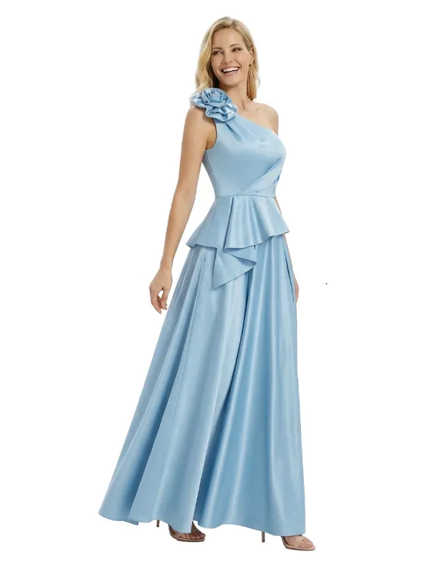Morden One Shoulder Ruched Satin Floor-Length Mother of the Bride Dresses sold by ChicSew