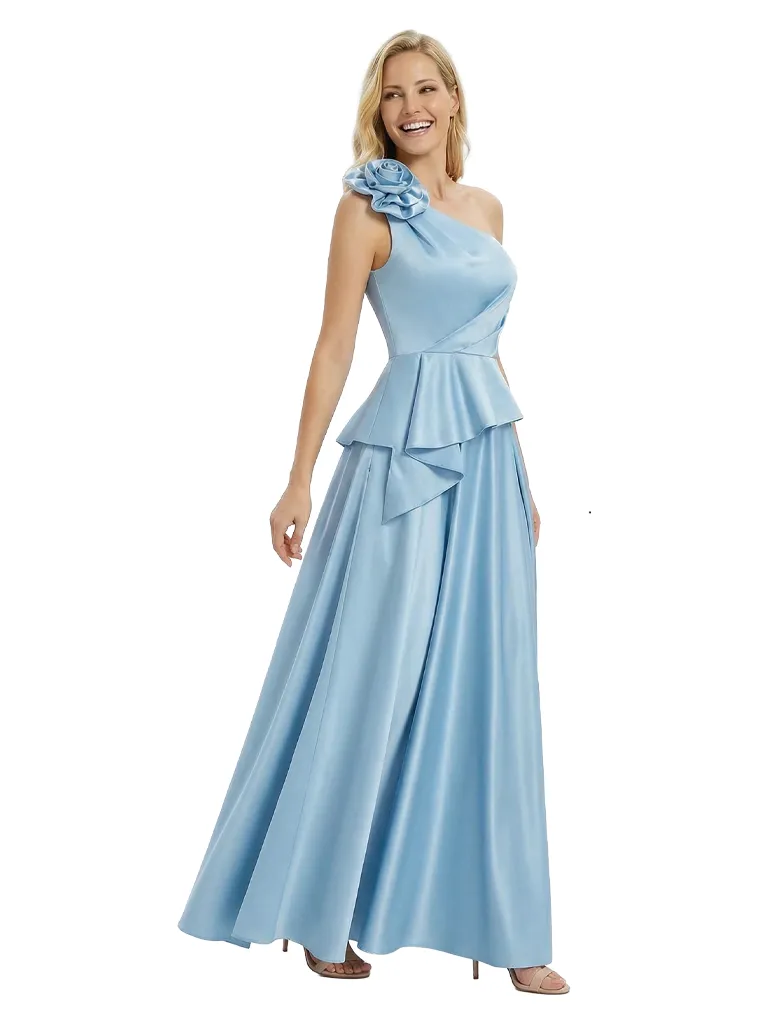 Morden One Shoulder Ruched Satin Floor-Length Mother of the Bride Dresses sold by ChicSew