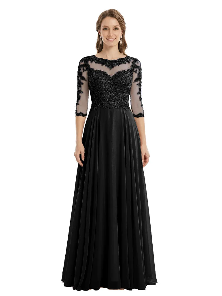 Trendy Lace Applique A-line Mother of The Bride Gown With Sleeve sold by ChicSew product image thumbnail 4