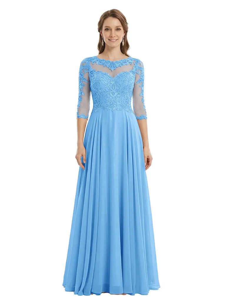 Trendy Lace Applique A-line Mother of The Bride Gown With Sleeve sold by ChicSew product image thumbnail 5