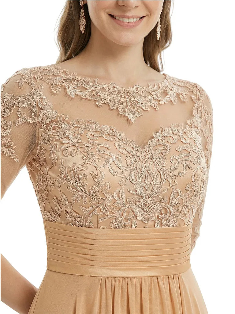 Trendy Lace Applique A-line Mother of The Bride Gown With Sleeve sold by ChicSew product image thumbnail 2