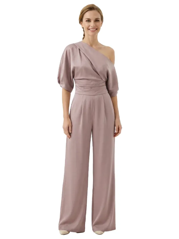 Modern Asymmetrical Short Sleeves Wedding Pantsuits For Mother Of The Bride sold by ChicSew