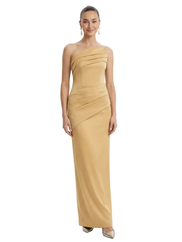 Sexy Strapless Asymmetrical Sheath Satin Mother Of The Bride Dress sold by ChicSew