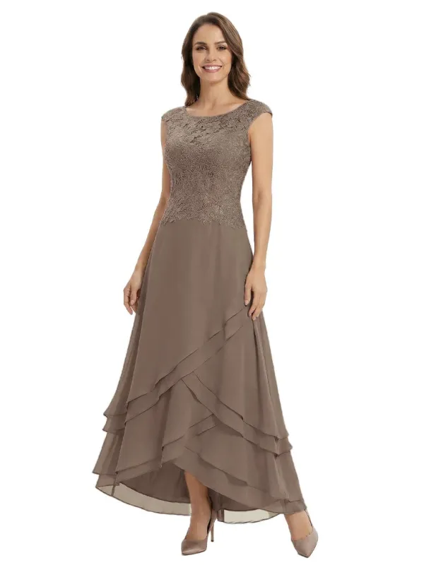 Elegant Sleeveless Jewel A-Line Lace Chiffon Mother Of The Bride Dress sold by ChicSew