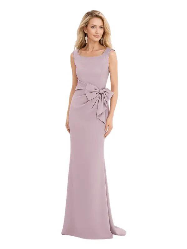 Elegant Square Neckline Mermaid Crepe Long Mother Of The Bride Dresses Bow Knot sold by ChicSew