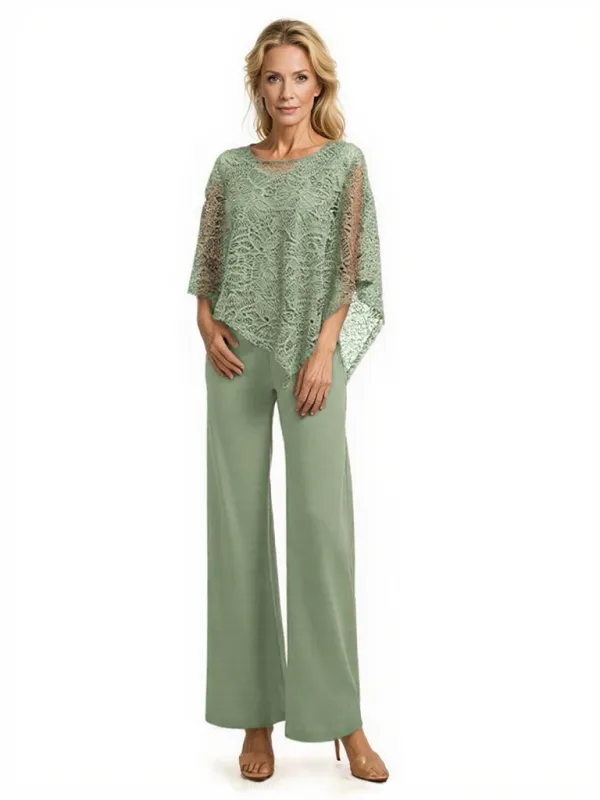 Fashion Chiffon Women Jumpsuit For Mother Of The Bride With Lace Jacket sold by ChicSew