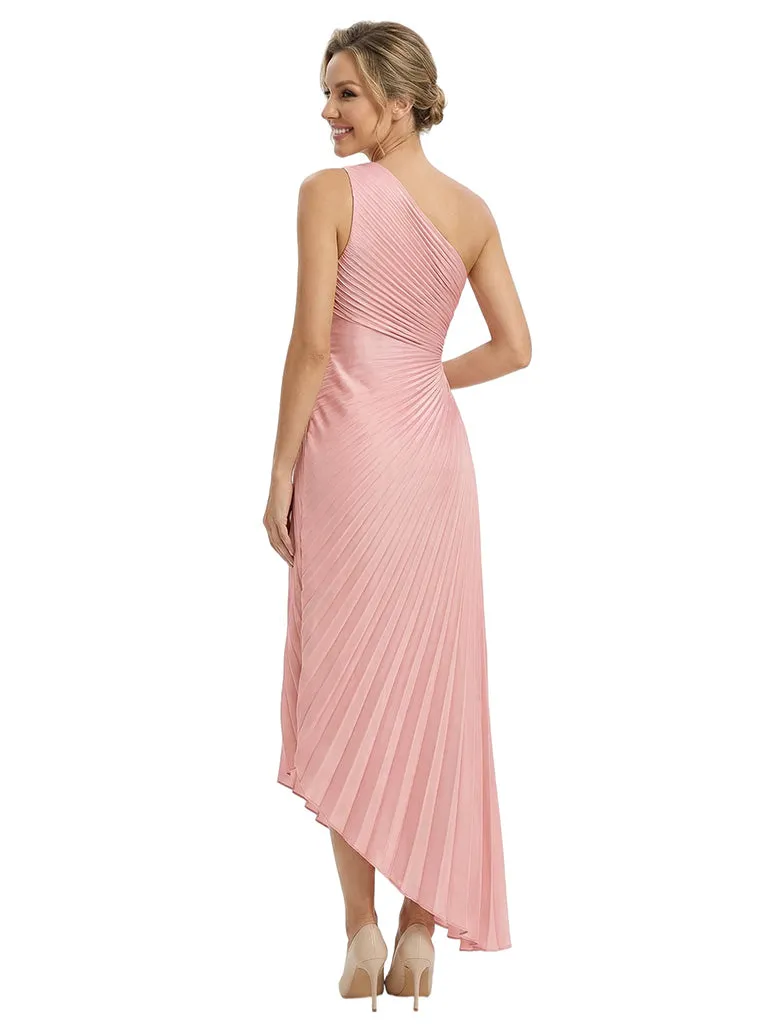 Modern One Shoulder Pleated Chiffon Sheath Sleeveless Maxi Mother Of The Bride Dress sold by ChicSew product image thumbnail 3