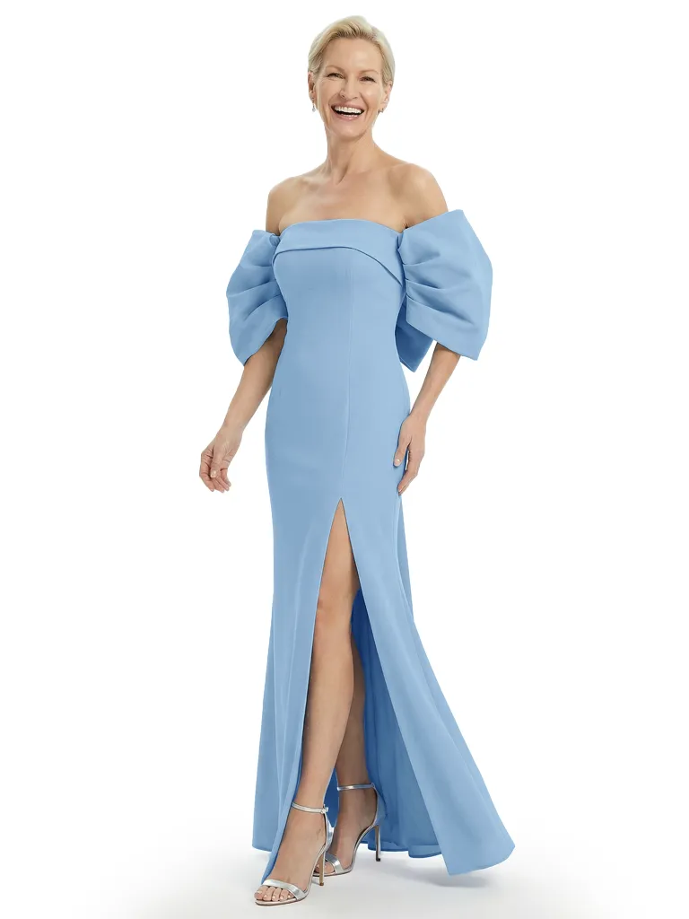 Sexy Off The Shoulder Short Sleeves Side Slit Floor-Length Mermaid Mother Of The Groom Dress sold by ChicSew product image thumbnail 5