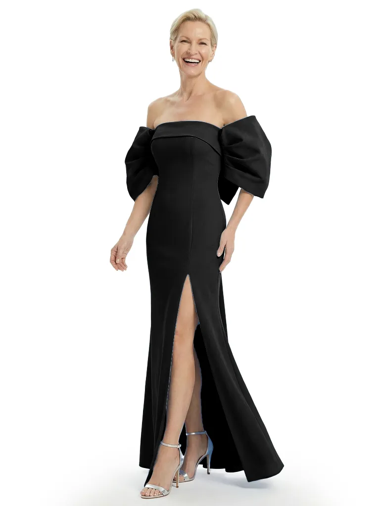 Sexy Off The Shoulder Short Sleeves Side Slit Floor-Length Mermaid Mother Of The Groom Dress sold by ChicSew product image thumbnail 4