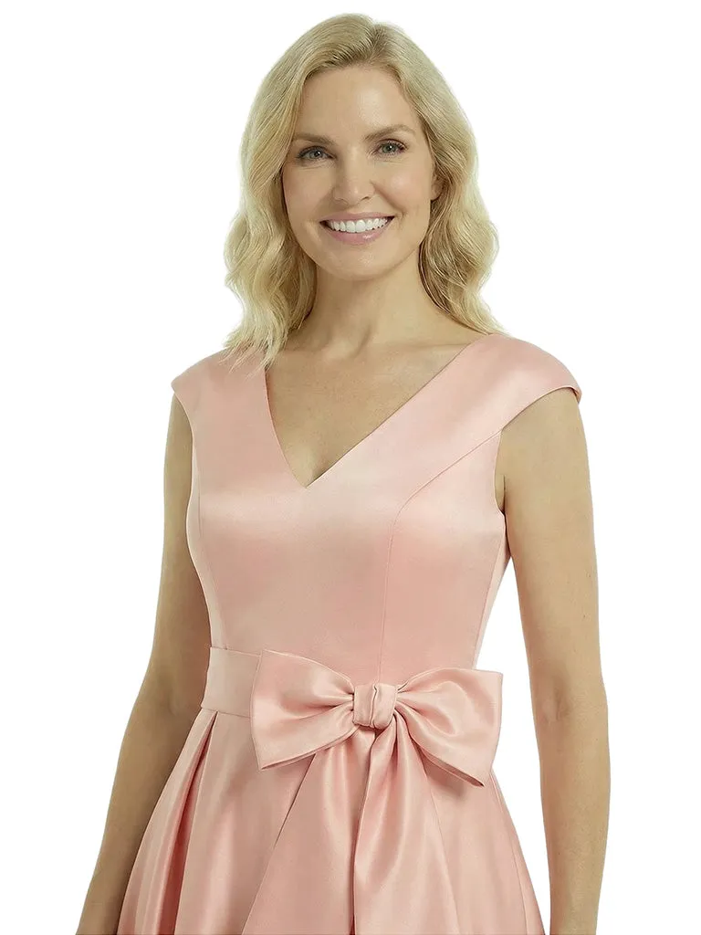 Pretty V-Neck Satin Bow Detail A-Line Mother Of The Groom Dress With Pocket sold by ChicSew product image thumbnail 2