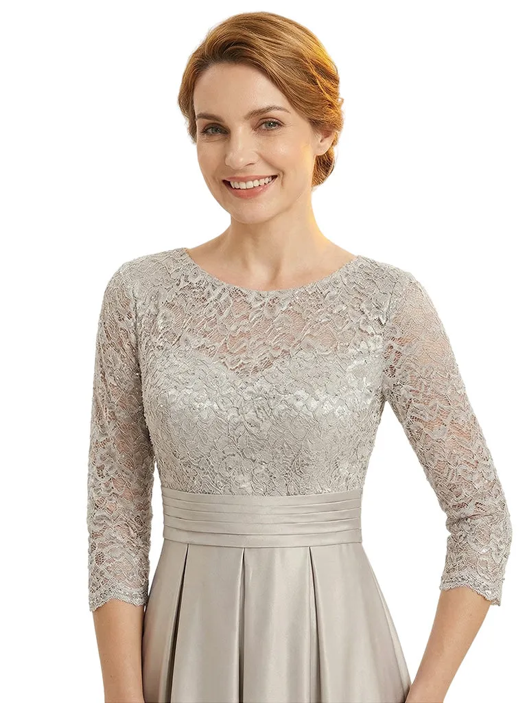 Trendy Lace Long Sleeve Boat Neckline A-Line Mother Of The Bride Dress sold by ChicSew product image thumbnail 2