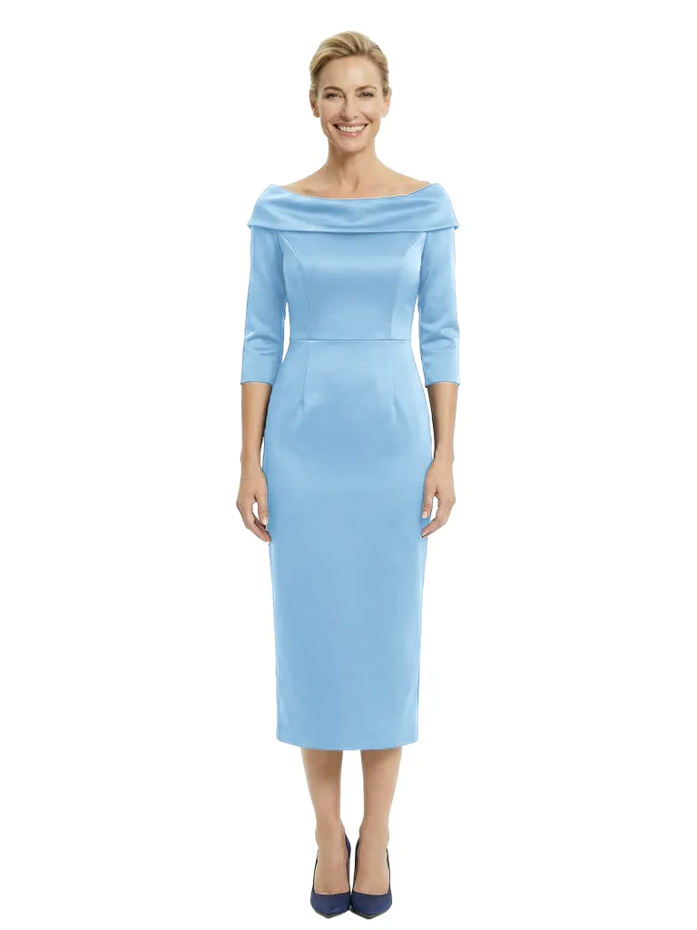 Beautiful 3/4 Sleeves Tea-Length Sheath Mother Of The Bride Dress sold by ChicSew product image thumbnail 5