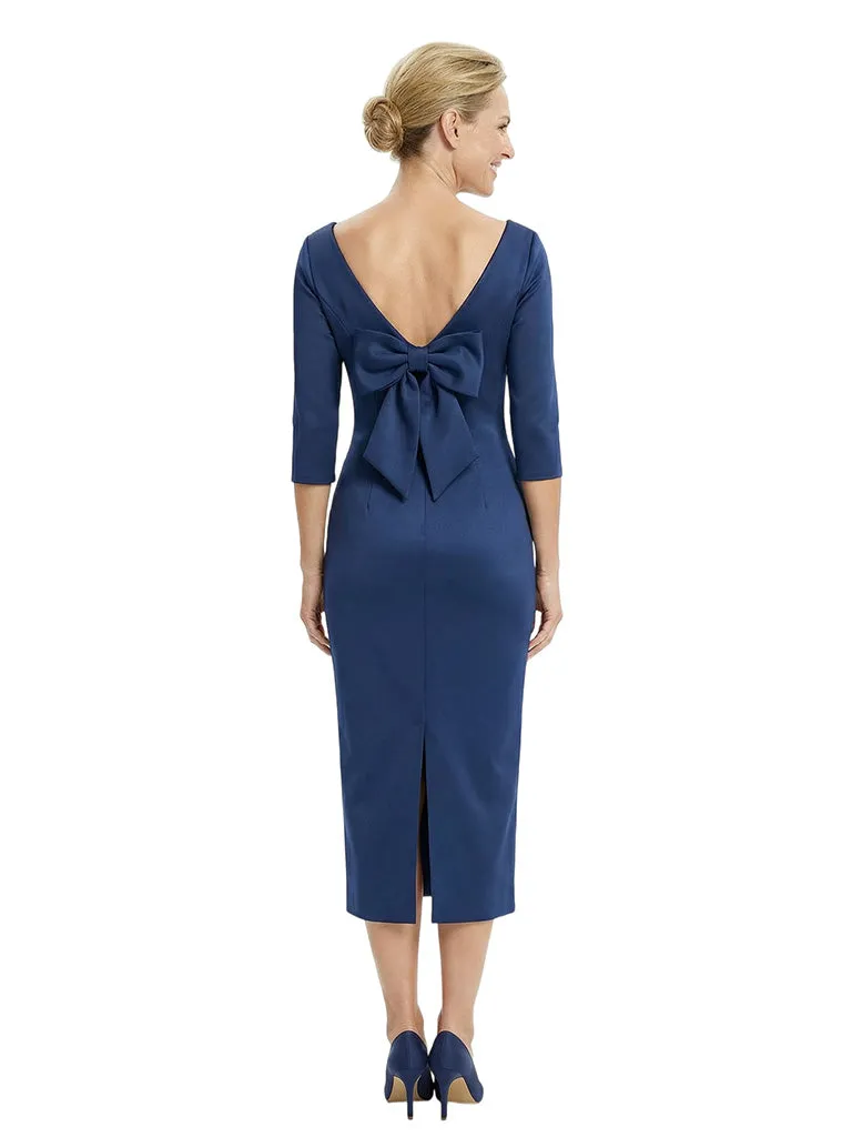 Beautiful 3/4 Sleeves Tea-Length Sheath Mother Of The Bride Dress sold by ChicSew product image thumbnail 3