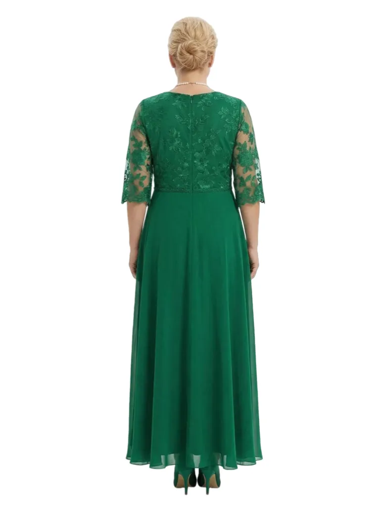 Modern Plus Size A-Line V-Neck Half Sleeves Mother Of The Bride Dress Chiffon Gown sold by ChicSew product image thumbnail 3