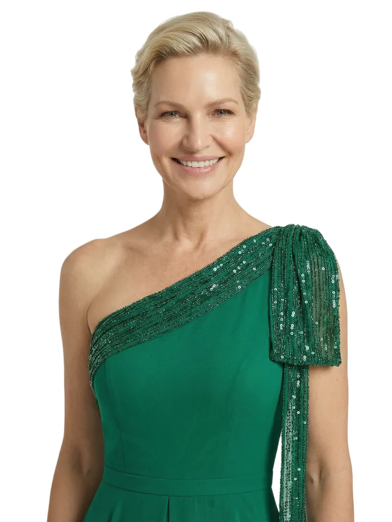 Modern One Shoulder Sequin A-Line Chiffon Mother Of The Bride Dress sold by ChicSew product image thumbnail 2