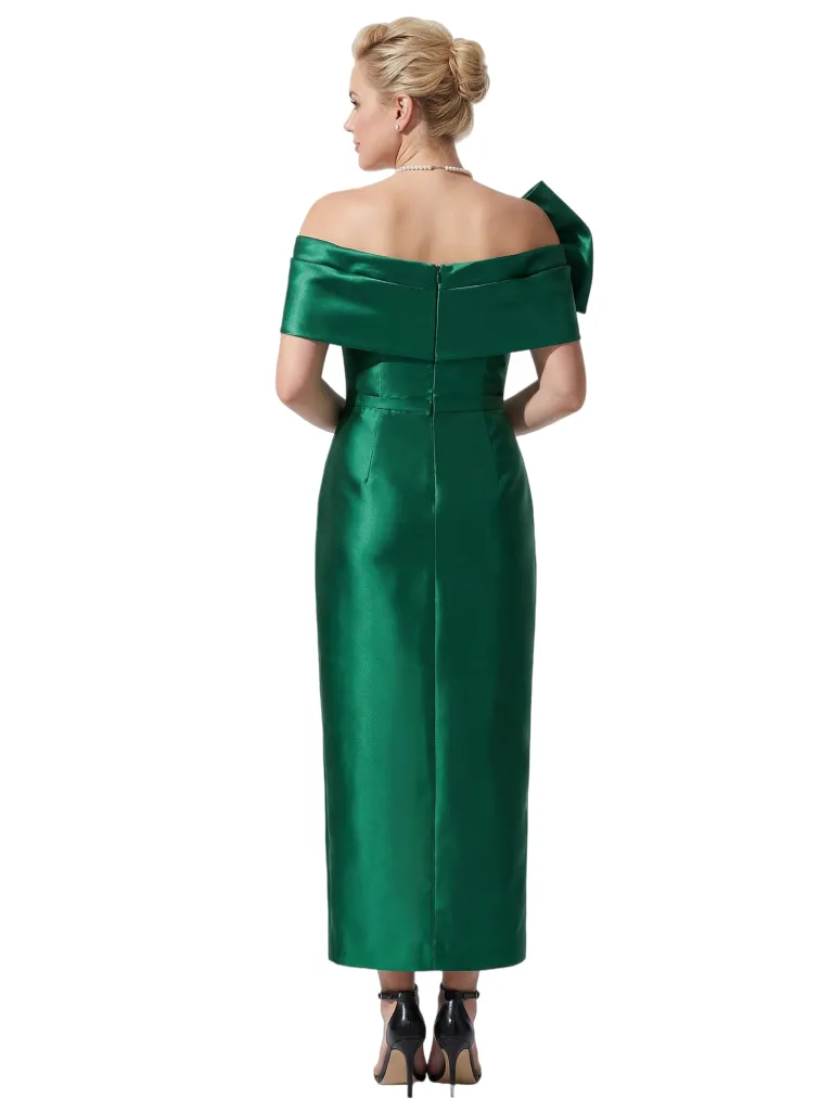 Chic Asymmetrical Neckline Ruched Satin Mermaid Dress For Mother Of The Bride sold by ChicSew product image thumbnail 3