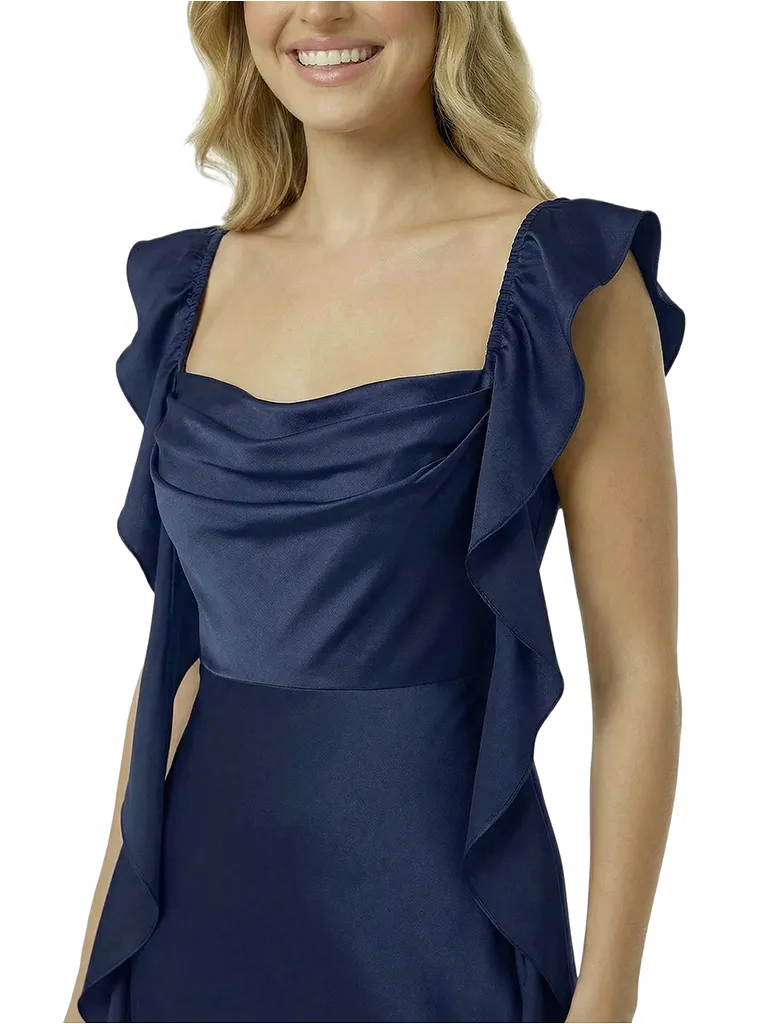 Elegant Square Neck Ruffles Sleeveless A-Line Prom Dress Long Evening Gown sold by ChicSew product image thumbnail 2