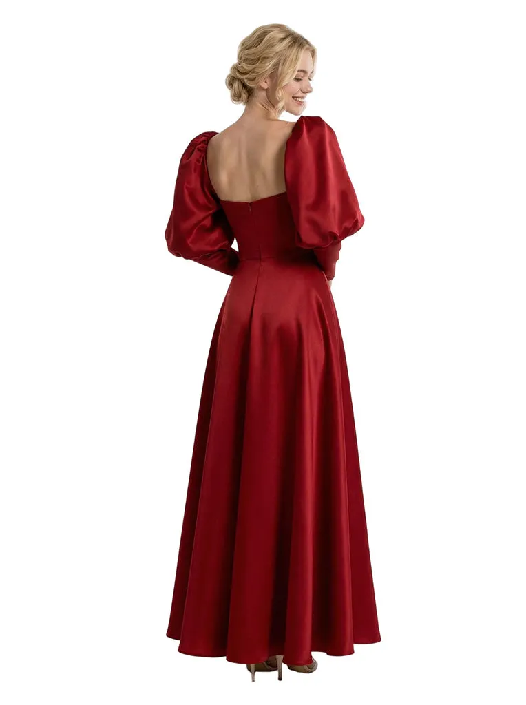 Modern Ruffle Satin Sweetheart One Shoulder Long Party Prom Dresses sold by ChicSew product image thumbnail 3