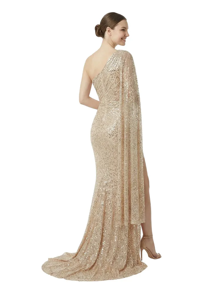 Modern Sequin One-shoulder Mermaid Long Party Prom Dresses sold by ChicSew product image thumbnail 3