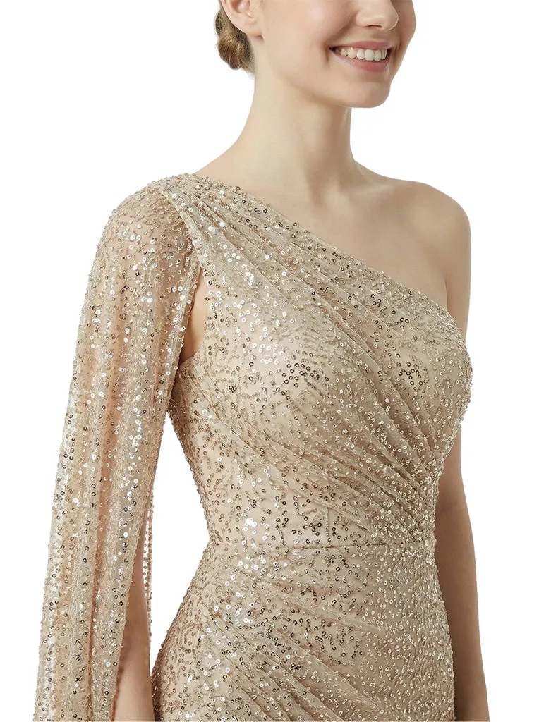 Modern Sequin One-shoulder Mermaid Long Party Prom Dresses sold by ChicSew product image thumbnail 2