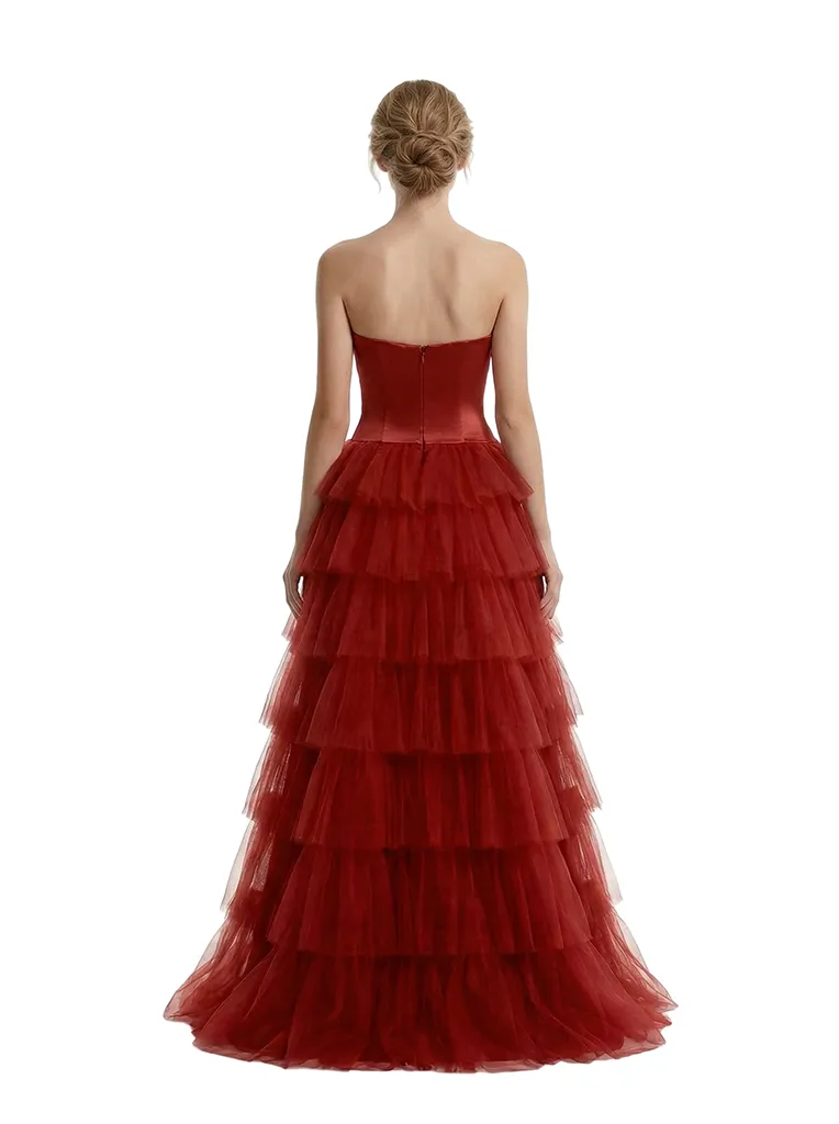 Beautiful Sweetheart Ruffles Side Slit A-Line Floor-Length Long Party Prom Dresses sold by ChicSew product image thumbnail 2