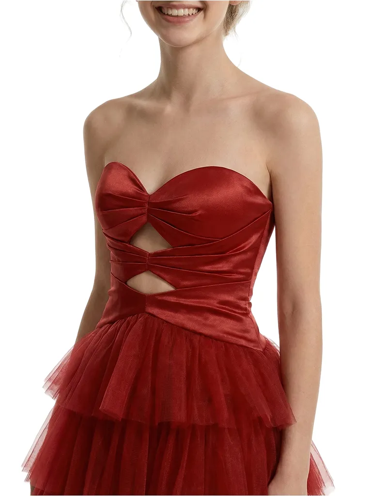 Beautiful Sweetheart Ruffles Side Slit A-Line Floor-Length Long Party Prom Dresses sold by ChicSew product image thumbnail 3