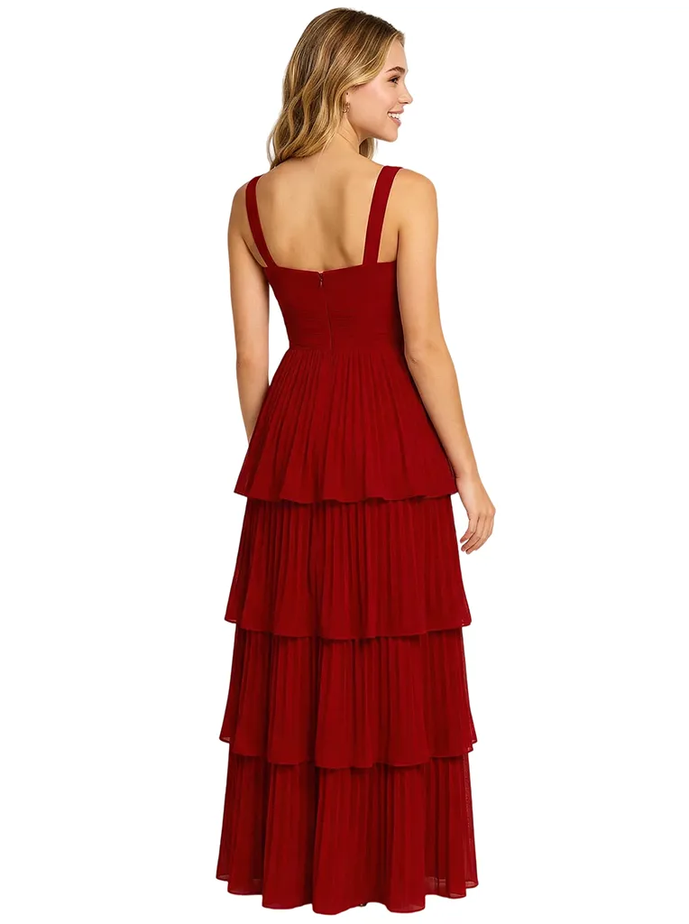 Cute V-neck Ruffles A-Line Floor-Length Long Party Prom Dresses sold by ChicSew product image thumbnail 3