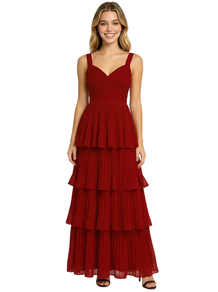 Cute V-neck Ruffles A-Line Floor-Length Long Party Prom Dresses sold by ChicSew