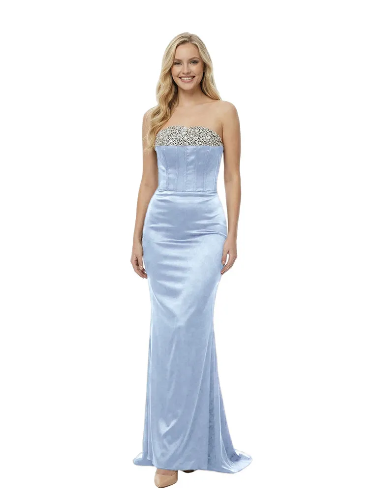 Glamorous Strapless Heavy Beaded Satin Mermaid Party Prom Dresses sold by ChicSew product image thumbnail 4