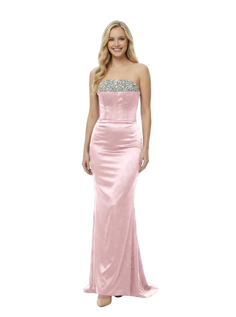 Glamorous Strapless Heavy Beaded Satin Mermaid Party Prom Dresses sold by ChicSew product image thumbnail 5
